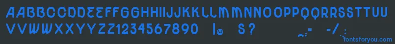 Шрифт VtksUnidadeUltraBold – синие шрифты на чёрном фоне