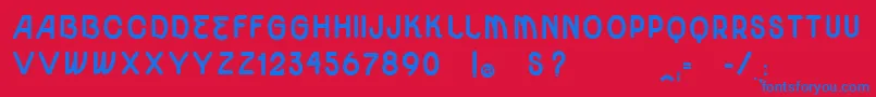 フォントVtksUnidadeUltraBold – 赤い背景に青い文字