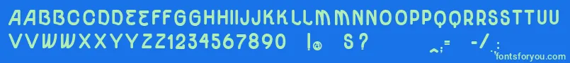 VtksUnidadeUltraBold Font – Green Fonts on Blue Background