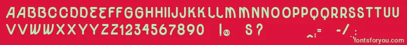 Czcionka VtksUnidadeUltraBold – zielone czcionki na czerwonym tle