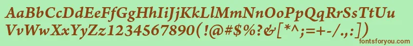 ArnoproSmbditaliccaption Font – Brown Fonts on Green Background