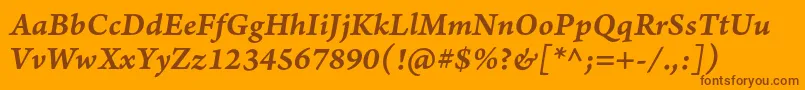 ArnoproSmbditaliccaption Font – Brown Fonts on Orange Background