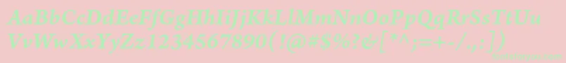 ArnoproSmbditaliccaption Font – Green Fonts on Pink Background