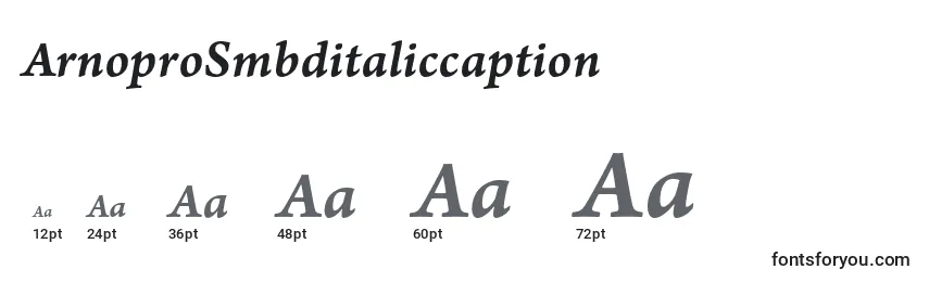 Размеры шрифта ArnoproSmbditaliccaption