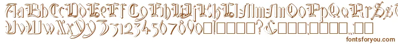 GlastonburyWideShadow-Schriftart – Braune Schriften auf weißem Hintergrund