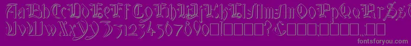 GlastonburyWideShadow Font – Gray Fonts on Purple Background