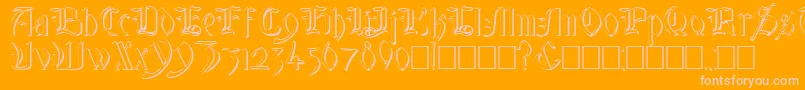 GlastonburyWideShadow Font – Pink Fonts on Orange Background