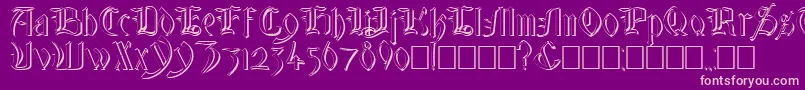 GlastonburyWideShadow Font – Pink Fonts on Purple Background