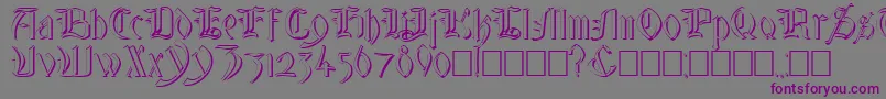 Шрифт GlastonburyWideShadow – фиолетовые шрифты на сером фоне