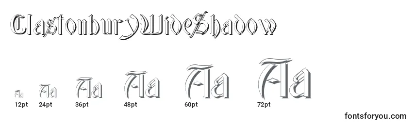 Größen der Schriftart GlastonburyWideShadow