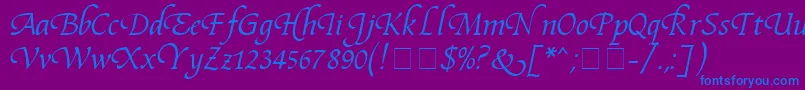 FidelioMn Font – Blue Fonts on Purple Background