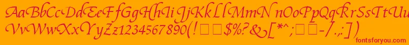 FidelioMn Font – Red Fonts on Orange Background