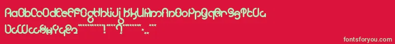 フォントMoloky – 赤い背景に緑の文字