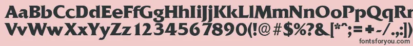 Czcionka QuadratserialXboldRegular – czarne czcionki na różowym tle