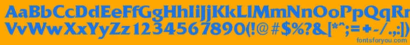 QuadratserialXboldRegular Font – Blue Fonts on Orange Background