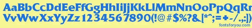QuadratserialXboldRegular Font – Blue Fonts on Yellow Background