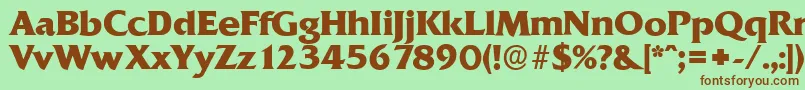 Шрифт QuadratserialXboldRegular – коричневые шрифты на зелёном фоне