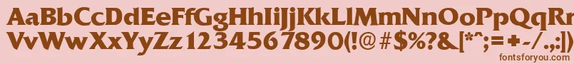 Шрифт QuadratserialXboldRegular – коричневые шрифты на розовом фоне