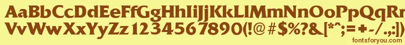 QuadratserialXboldRegular Font – Brown Fonts on Yellow Background