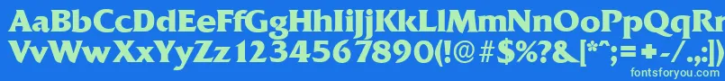 Шрифт QuadratserialXboldRegular – зелёные шрифты на синем фоне