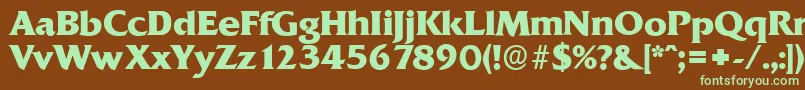 QuadratserialXboldRegular Font – Green Fonts on Brown Background