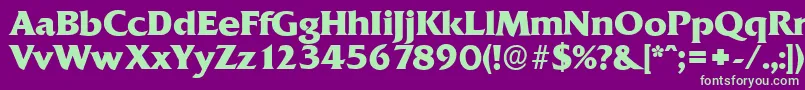 Шрифт QuadratserialXboldRegular – зелёные шрифты на фиолетовом фоне