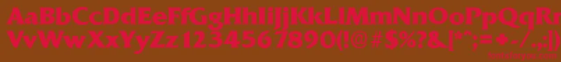 フォントQuadratserialXboldRegular – 赤い文字が茶色の背景にあります。