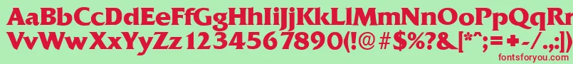 QuadratserialXboldRegular Font – Red Fonts on Green Background