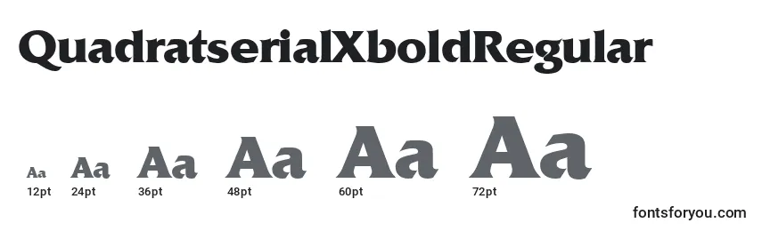 QuadratserialXboldRegular-fontin koot