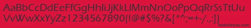 Erasmd-fontti – mustat fontit punaisella taustalla