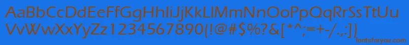 Erasmd Font – Brown Fonts on Blue Background