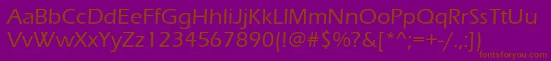 Erasmd-fontti – ruskeat fontit violetilla taustalla