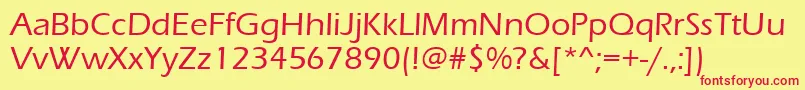 Erasmd-fontti – punaiset fontit keltaisella taustalla