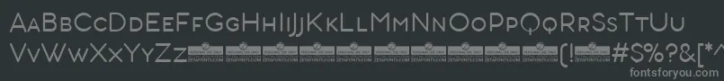 フォントAristotelicaSmallcapsLightTrial – 黒い背景に灰色の文字