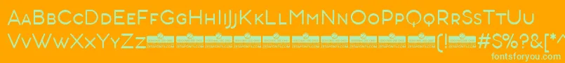 AristotelicaSmallcapsLightTrial Font – Green Fonts on Orange Background