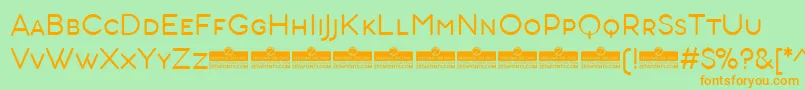 AristotelicaSmallcapsLightTrial Font – Orange Fonts on Green Background