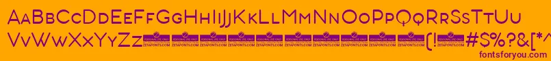 AristotelicaSmallcapsLightTrial Font – Purple Fonts on Orange Background