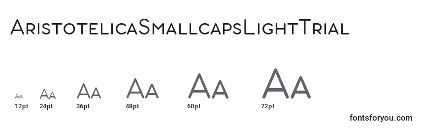 Размеры шрифта AristotelicaSmallcapsLightTrial