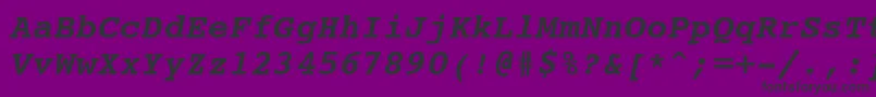 Courier10PitchBoldItalicBt Font – Black Fonts on Purple Background