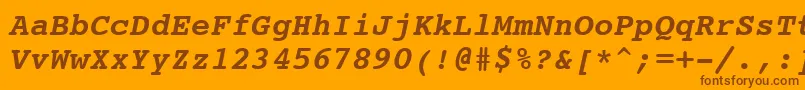Courier10PitchBoldItalicBt Font – Brown Fonts on Orange Background