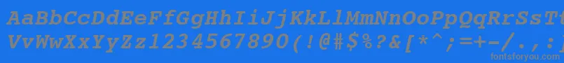 Courier10PitchBoldItalicBt Font – Gray Fonts on Blue Background