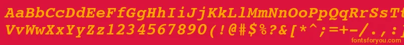 Courier10PitchBoldItalicBt Font – Orange Fonts on Red Background