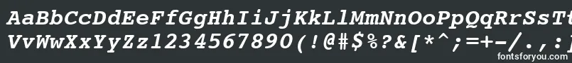 Courier10PitchBoldItalicBt Font – White Fonts on Black Background