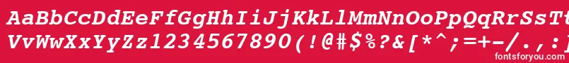 Courier10PitchBoldItalicBt Font – White Fonts on Red Background