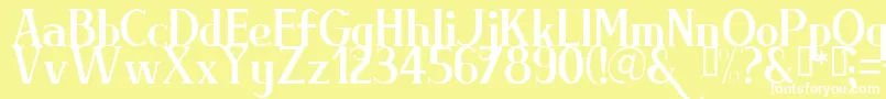 Briml-Schriftart – Weiße Schriften auf gelbem Hintergrund