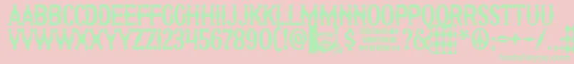 Harlequi Font – Green Fonts on Pink Background