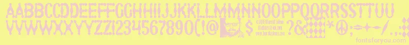 Harlequi Font – Pink Fonts on Yellow Background