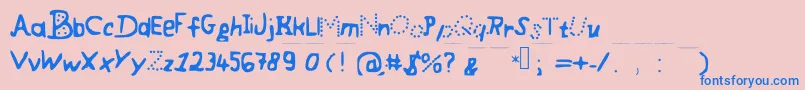 Шрифт CoolyFont – синие шрифты на розовом фоне