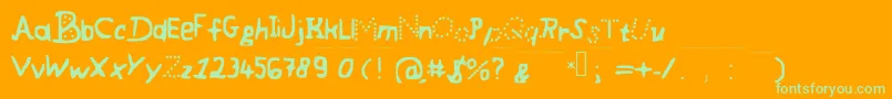 CoolyFont Font – Green Fonts on Orange Background