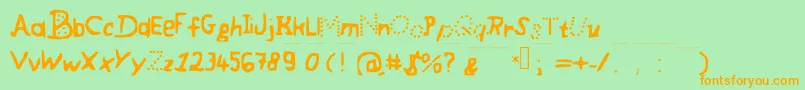 Шрифт CoolyFont – оранжевые шрифты на зелёном фоне